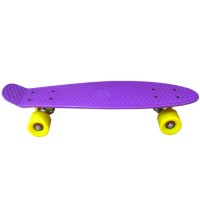 Скейтборд Ecobalance фиолетовый с желтыми колесами