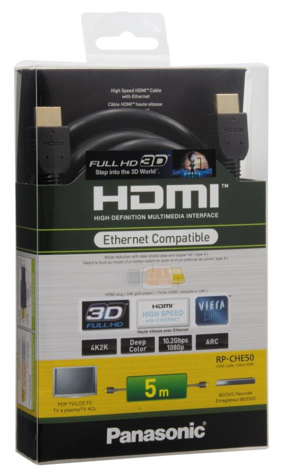 Кабель HDMI Panasonic RP-CHE50E-K 5м