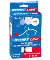 Мяч для настольного тенниса 3* Start Line Training, белый, 6 шт.