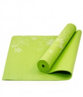 Коврик для йоги STARFIT FM-102 PVC 173x61x0,5 см, с рисунком, зеленый 1/16