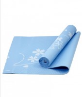 Коврик для йоги STARFIT FM-102 PVC 173x61x0,5 см, с рисунком, синий 1/16
