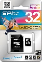 карта памяти Silicon Power microSDHC 32GB Class 10 +SD adapter