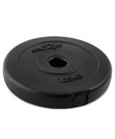 Диск пластиковый STARFIT BB-203  1,25 кг, d=26 мм, черный 1/16