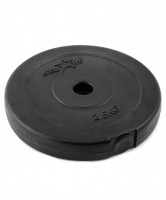 Диск пластиковый STARFIT BB-203  2,5 кг, d=26 мм, черный 1/8