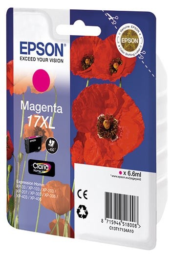 Картридж Epson C13T17134A10 magenta (розовый) повышенной емкости