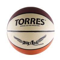 Мяч баскетбольный "TORRES Slam" №7 бежево-бордово-оранж
