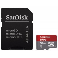 Карта памяти SanDisk MicroSD 16GB Class 10 + SD адаптер