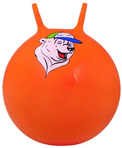 Мяч-попрыгун STARFIT GB-403 65 см "Медвеженок", с рожками, оранжевый 1/10