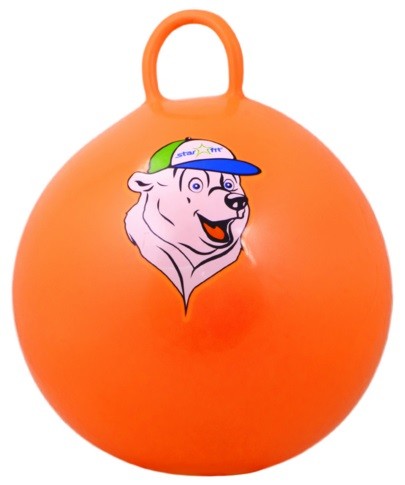 Мяч-попрыгун STARFIT GB-403 65 см "Медвеженок", с ручкой, оранжевый 1/10