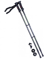 Палки для скандинавской ходьбы BERGER Longway, 77-135 см, 2-секционные, чёрный/ярко-зелёный